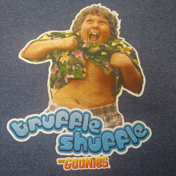 The Goonies Movie Truffle Shuffle Mens Small T Shirt Blue Graphic Short Sleeve - Picture 3 of 4